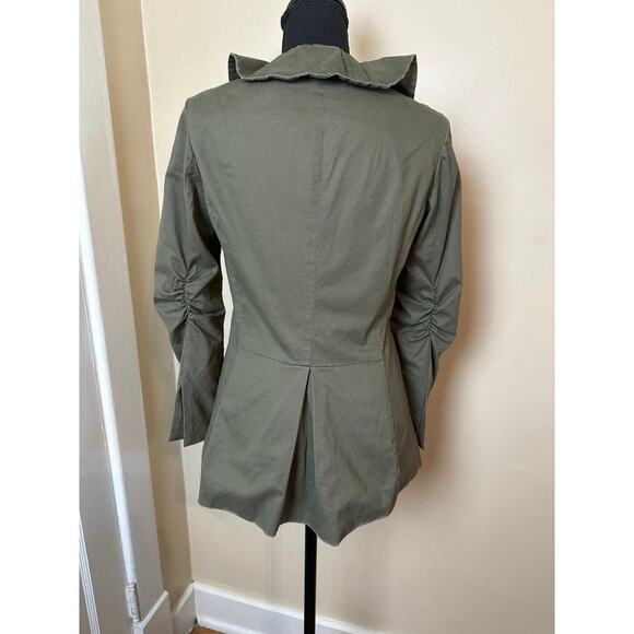 Alice + Olivia Olive Ruffle Suit Jacket - Picture 2 of 6